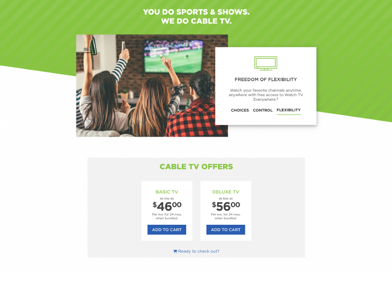 cable deals offers web ui design thumbnail