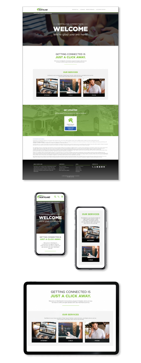 Northland Connections Program landing page design & development